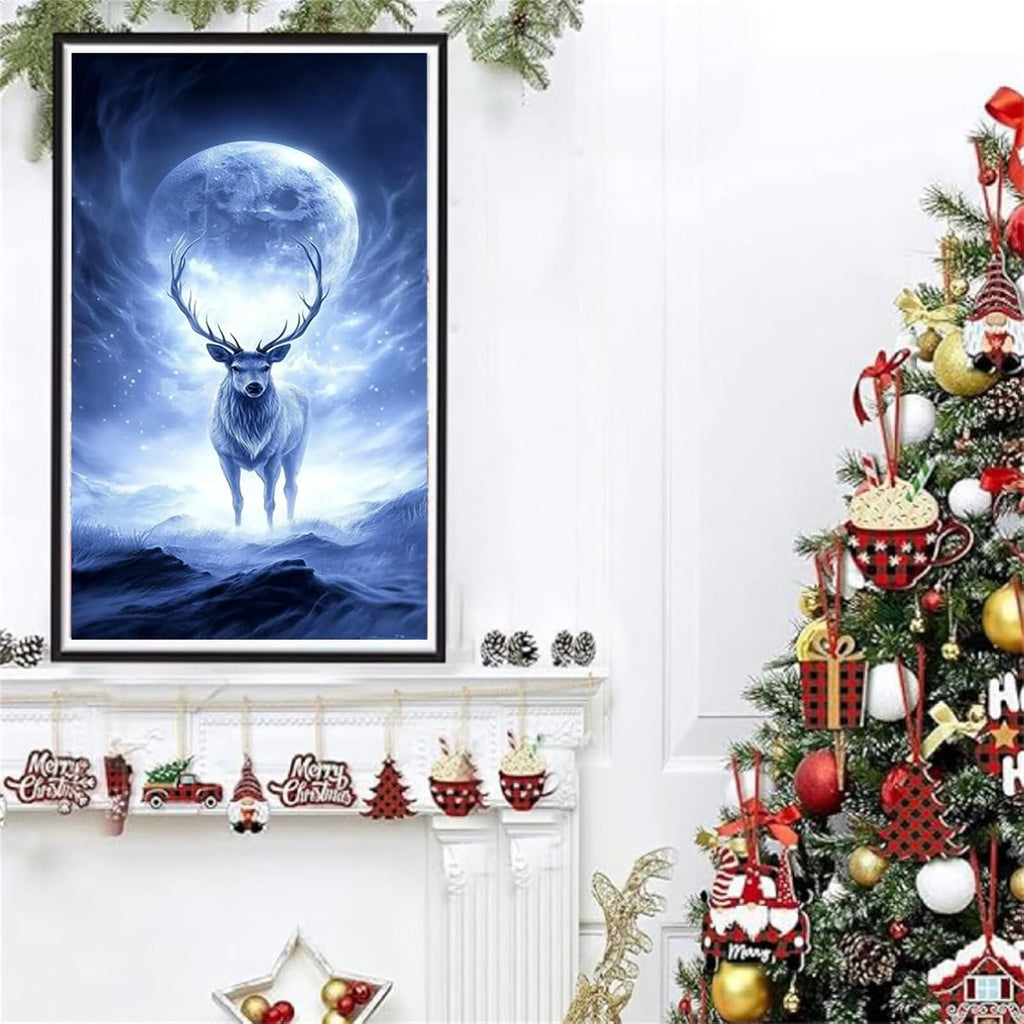 Diamond Art Kits for Adults Elk Diamond Painting Kits, 5D Round Animal Full Drill Dimond Art Paintings Crystal Rhinestones Crafts for Adults for Gift Home Wall Decor, Large Size 36 x 72 Inch, Model993