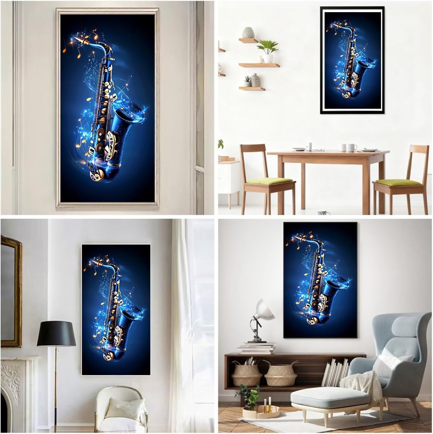 Diamond Art Kits for Adults Saxophone Diamond Painting Kits, 5D DIY Round Dream Full Drill Dimond Art Paintings Crystal Crafts for Adults for Gift Home Wall Decor, Large Size 40 x 80 Inch, Model885
