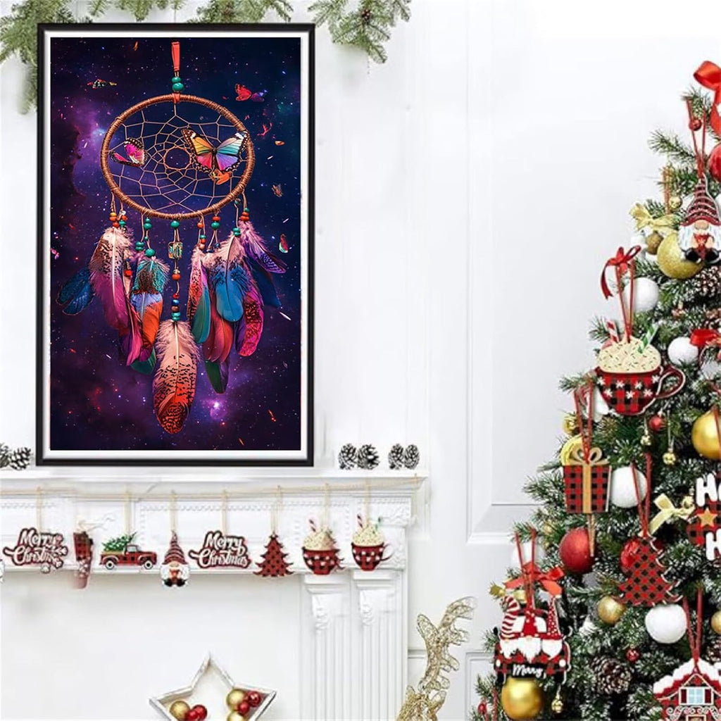 Diamond Art Kits for Adults Dreamcatcher Diamond Painting Kits, 5D DIY Round Butterfly Full Drill Dimond Art Paintings Crafts for Adults for Gift Home Wall Decor, Large Size 40 x 80 Inch, Model645