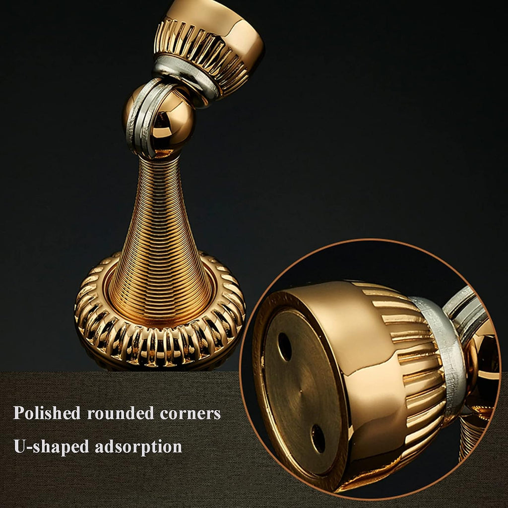 Magnetic Door Stop, Bronze Magnetic Door Stopper Holder, Modern Soft Catch Doorstop in Brushed Satin Nickel, Wall Or Floor Mount Door Stopper with Screws,e(A)
