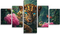 Forest Diamond Art 5 Piece Diamond Painting Animal 5D DIY Full Round Drill Dimond Art Paintings Rhinestones Crafts for Adults Gem Painting for Home Decor, Large Artwork for Wall 60 x 120 Inch,Model291
