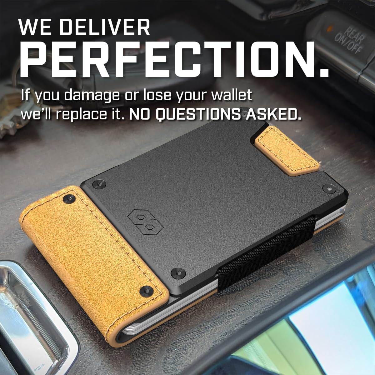 PROOF Wallet | Slim Minimalist Wallets for Men | Leather & Metal | RFID Wallet | Front/Back Pocket | Gift Box | Veteran Owned