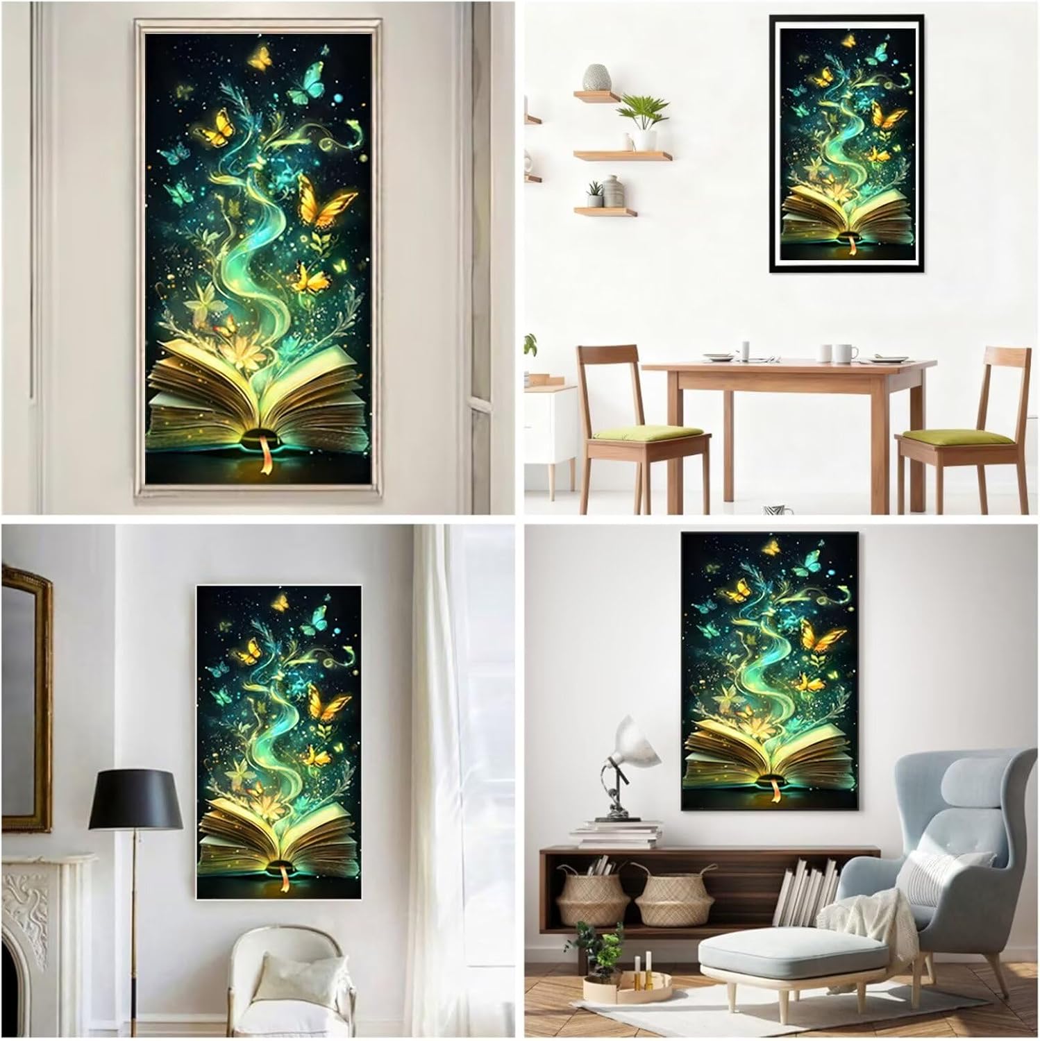 Diamond Art Kits for Adults Magic Book Diamond Painting Kits, 5D DIY Square Flowers Full Drill Dimond Art Paintings Crystal Crafts for Adults for Gift Home Wall Decor, Large Size 36 x 72 Inch,Model900