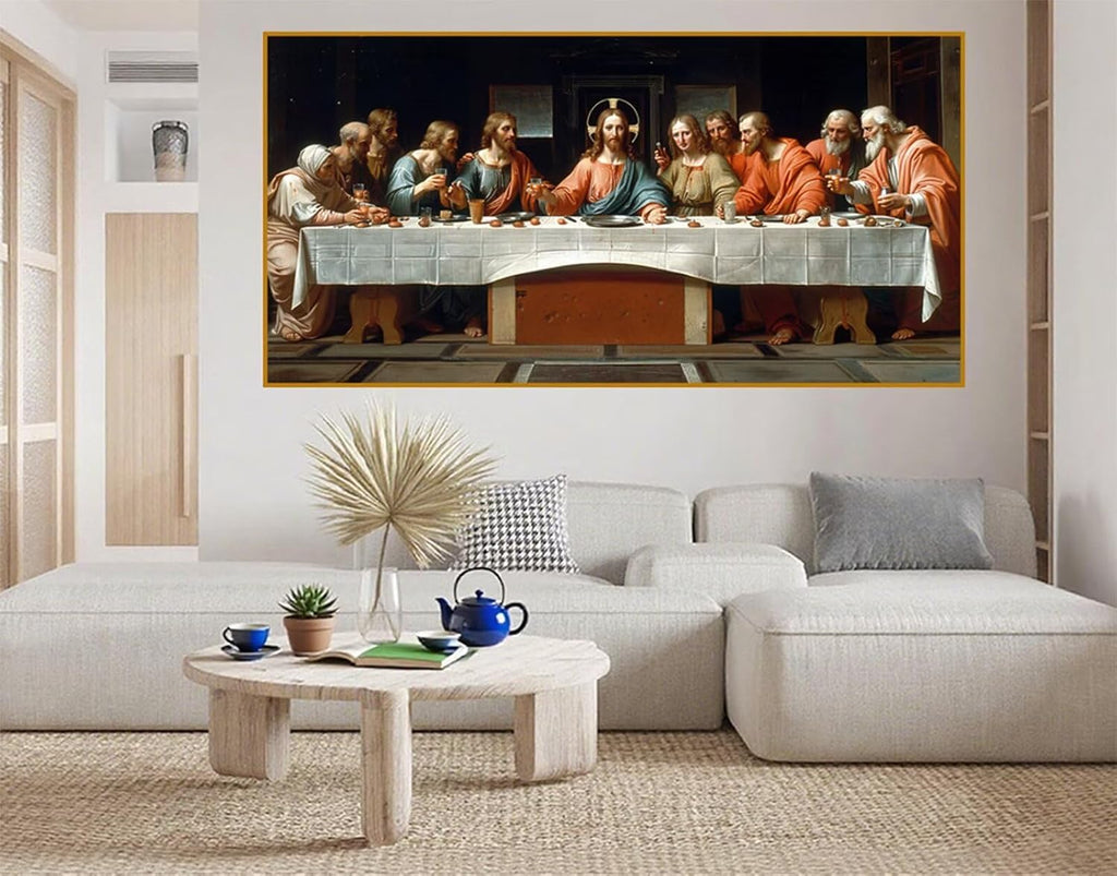 Diamond Painting Man Diamond Art Kits for Adults, Dimond Art Paintings The Last Supper Paint by Numbers Kit for Beginner, DIY Full Drill Gem Arts and Crafts Painting, Home Wall Decor 40x88 Inch R2-521