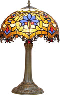 Tiffany Lamp Stained Glass Table Lamp Antique Desk Light for Bedside Nightstand Bedroom Living Room Home Office Unique Cute Accent Decor Light Include LED Bulb