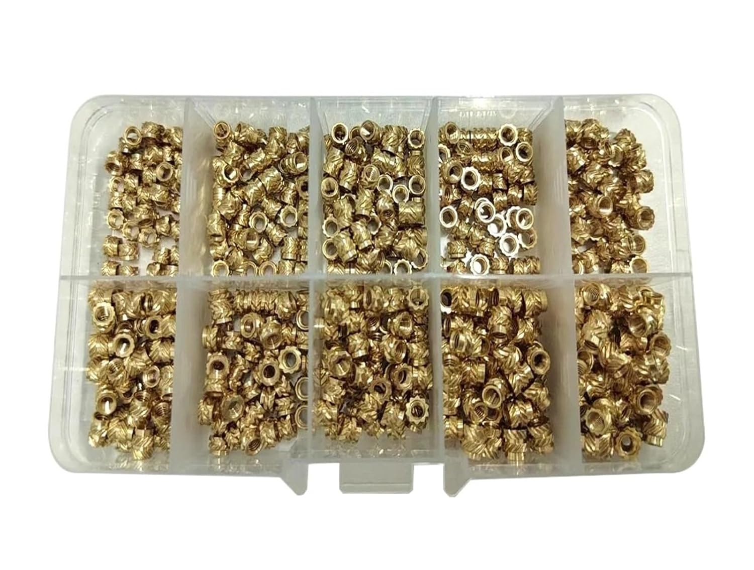 1set Threaded Inserts M2 M2.5 M3 M4 M5 M6 Heat Set Insert Nut Brass Hot Melt Knurled Double Twill Embedment Copper Nut Assortment Kit(M3 M4(1240PCS))
