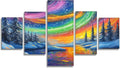 Color Diamond Art Kits for Adults, 5D Diamond Painting 5 pack Northern Lights DIY Square Full Drill Gem Painting Crafts for Adults Rhinestones dimond Art for Home Wall Decor, Gifts 60x120Inch,Model104