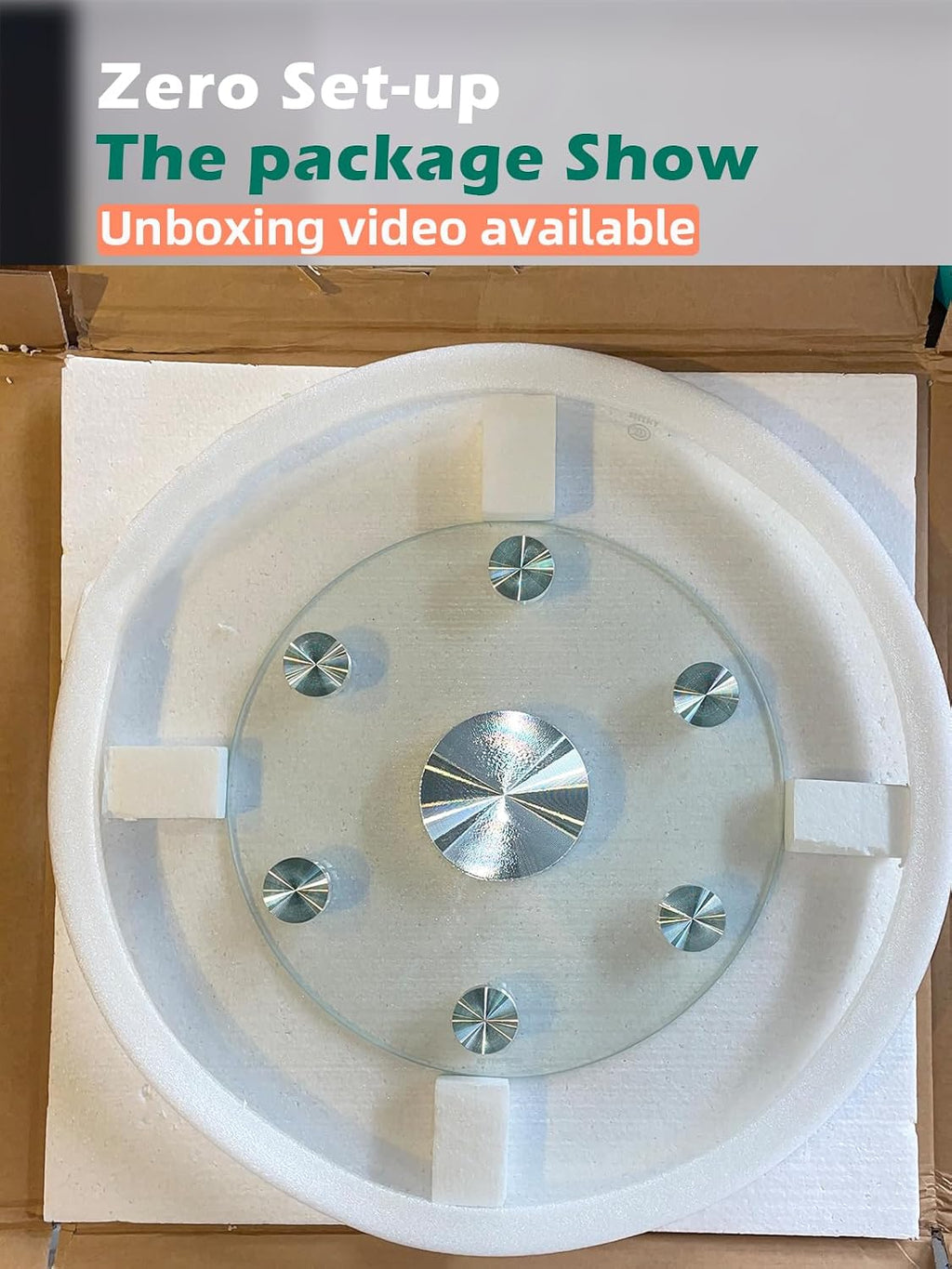 26.7 inch Lazy Susan for Table Top Tempered Glass Rotating Serving Tray for Dining Table, Kitchen Lazy Susan Organizer Spinning Rotating Food Server Party Centerpieces Heavy Duty