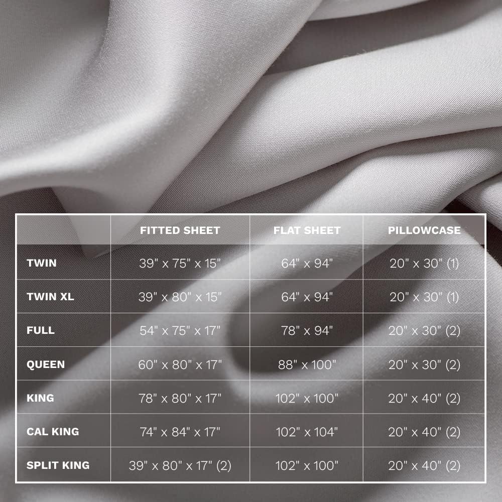 LUXOME Luxury Sheet Set | 100% Rayon (Viscose) from Bamboo | Queen Size - Stone | Deep Pockets | 4-Piece Set (Fitted, Flat, 2 Pillowcases)