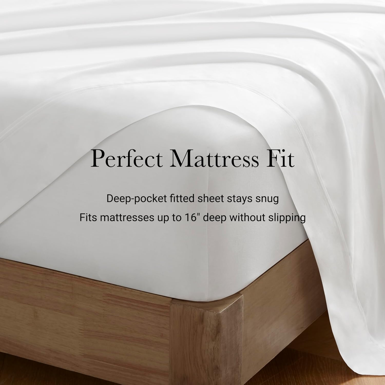 Harbor House Luxury 100% Egyptian Cotton Sheet Set, 400 Thread Count Sateen Weave, Soft & Breathable Bed Sheets with Deep Pocket, 4-Piece Queen Bedding Set, Bright White