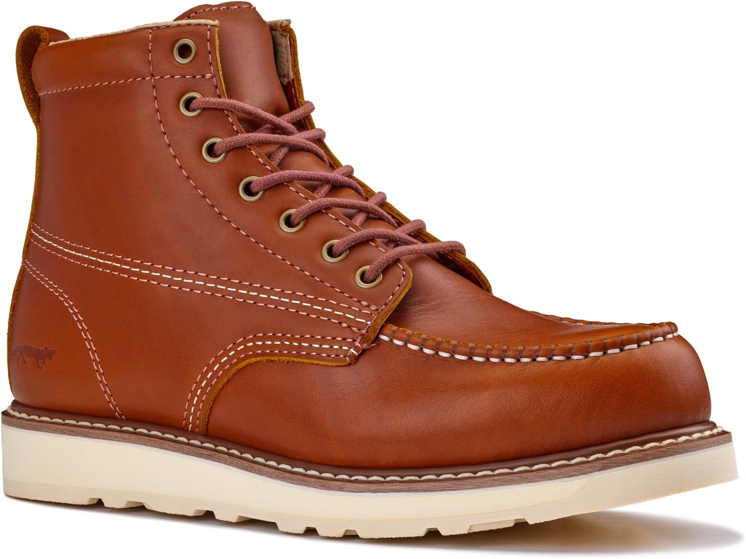 Golden Fox Work Boots 6' Men's Moc Toe Wedge Comfortable Boot for Construction