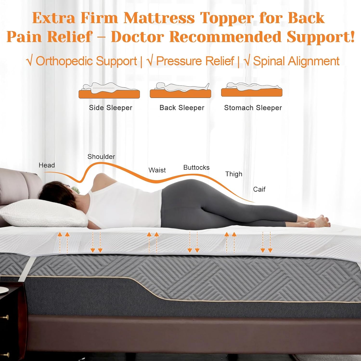 Extra Firm Mattress Topper Short King Size 3 Inch, Cooling Gel+Bamboo High Density Support Mattress Topper with Removable Cover, Bed Topper for Pain Relief CertiPUR-US, 71''x74''