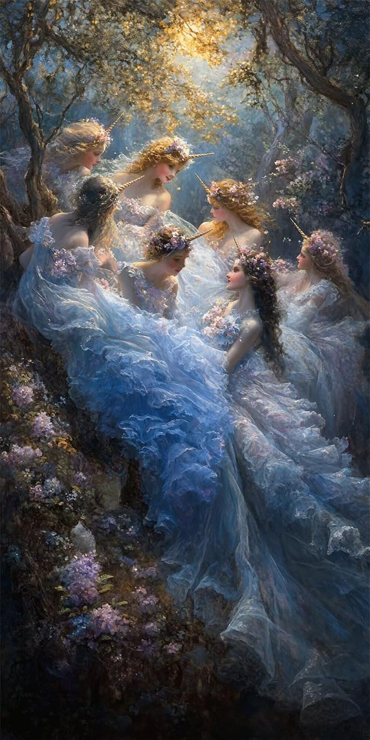 Diamond Art Kits for Adults Beauty Diamond Painting Kits, 5D DIY Round Forest Full Drill Dimond Art Paintings Rhinestones Crafts for Adults for Gift Home Wall Decor, Large Size 36 x 72 Inch, Model855