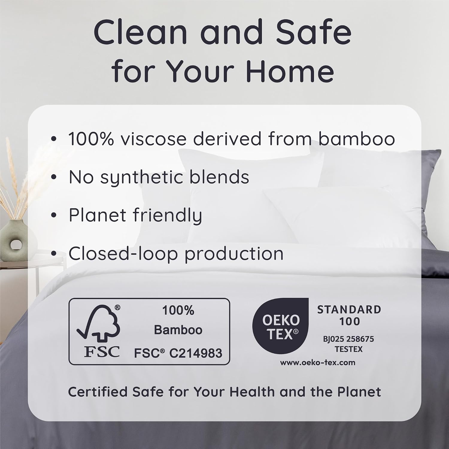 Bambaw California King Cooling Sheets Set 4pcs – 100% Viscose Derived from Bamboo Sheets Extra Deep Pockets, Soft & Breathable Bedding Set, Fits Up to 16'' with Elastic Corner Straps (Charcoal)