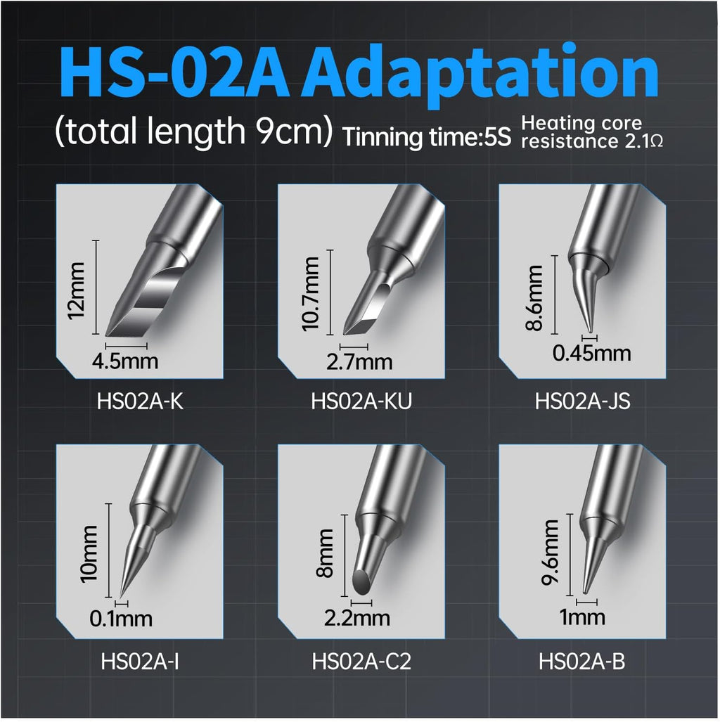 Bundle with HS02 100W Corded Soldering Iron Kit & Heat Set Insert Tool, F245 Soldering Tips