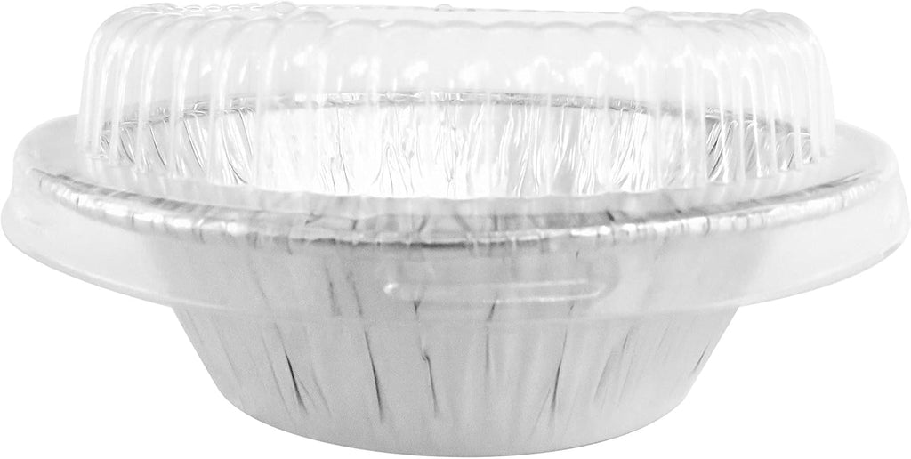 KitchenDance Mini Pie Tins with Snap-On Lids - Aluminum Pie Pans for Single Portions - Ideal for Fruit Tarts, Pies, Cheesecakes, Cobblers, Flan - Oven and Freezer Safe - 1152P (2000, Silver)