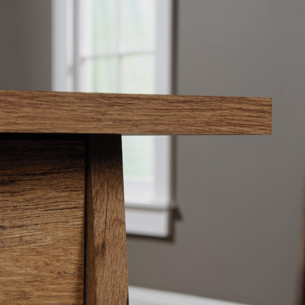 Sauder Trestle Executive Desk with Filing, Home Office Desk with Storage, Vintage Oak Finish