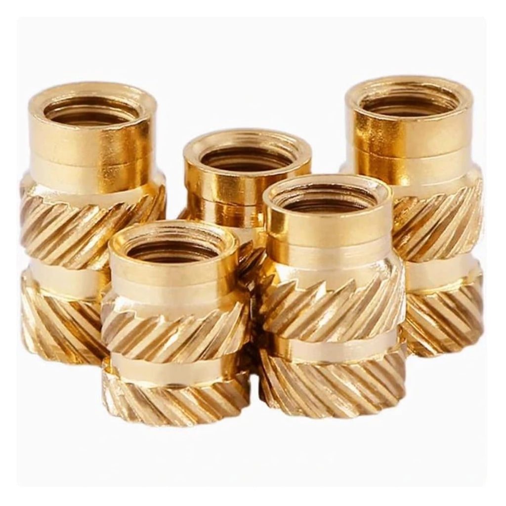 1000pcs/lot M2 M2.5 M3 M4 Insert Brass Nut Knurled Thread Heat Embedment Copper Nuts Embed Pressed(Length 8mm,M4 X OD 5 X L)