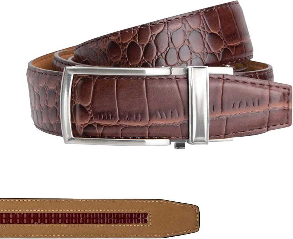 Nexbelt Aluminum Alligator Ratchet Golf Belt – For Casual Wear and Golfing - Quick Release Button – Fits up to 50' Waist