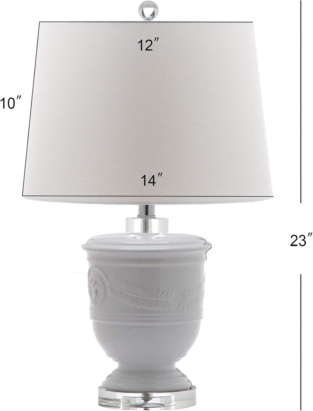 SAFAVIEH Lighting Collection Shoal Farmhouse White 24-inch Bedroom Living Room Home Office Desk Nightstand Table Lamp Set of 2 (LED Bulbs Included)