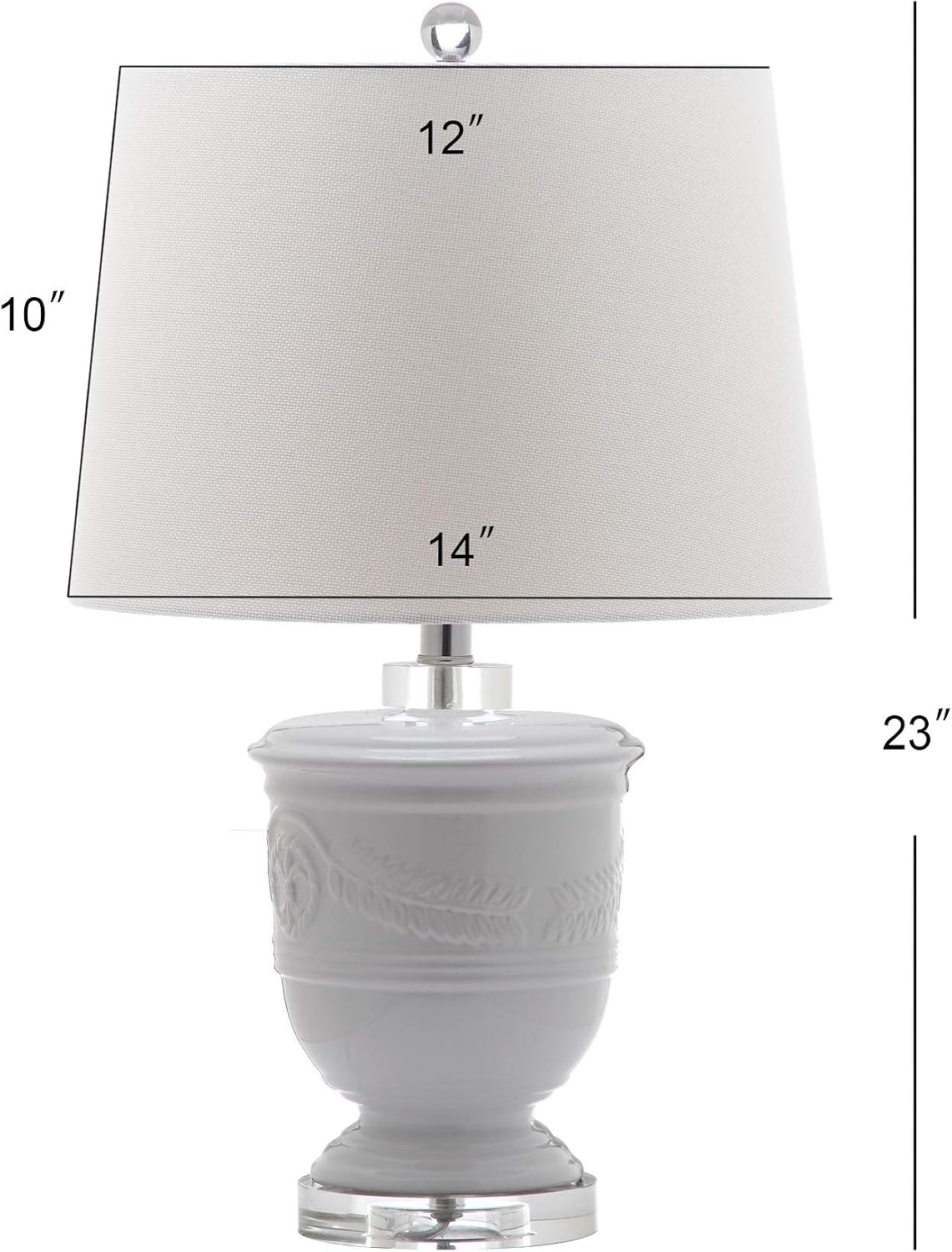 SAFAVIEH Lighting Collection Shoal Farmhouse White 24-inch Bedroom Living Room Home Office Desk Nightstand Table Lamp Set of 2 (LED Bulbs Included)