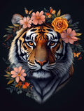 Flower Dimond Painting Tiger Diamond Art Kits for Adults Beginners DIY 5D Round Full Dirll Crystal Gem Art Embroidery Paintings Crafts Picture, Home Wall Decor Gifts, Hobbies for women 40x54in i7-23Q