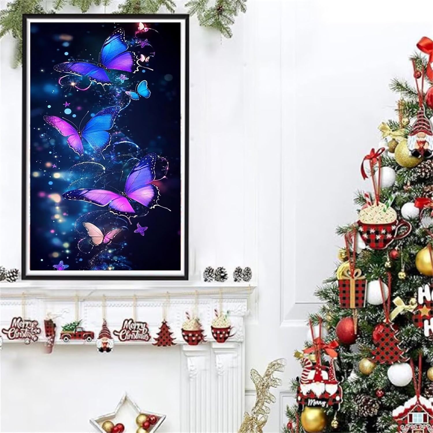 Diamond Art Kits for Adults Butterfly Diamond Painting Kits, 5D DIY Square Dream Full Drill Dimond Art Paintings Crystal Crafts for Adults for Gift Home Wall Decor, Large Size 36 x 72 Inch, Model840