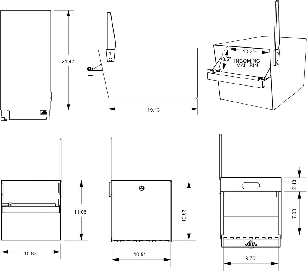 Mail Boss 7525V Mail Manager Street Safe Locking Security Mailbox, Granite