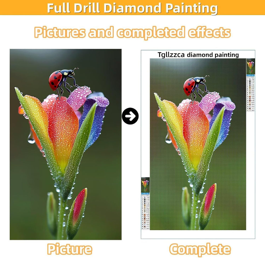 Diamond Art Kits for Adults Color Diamond Painting Kits, 5D DIY Square Daisy Full Drill Dimond Art Paintings Crystal Rhinestones Crafts for Adults for Home Wall Decor, Large Size 36 x 72 Inch,Model846