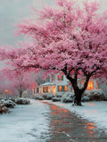 Tree Diamond Art Kits for Adults, Snow Scene 5D Diamond Painting, Full Drill Dimond Art Paintings for Beginners, DIY Pictures Gem Crafts for Adults, Hobbies for Women, Fall Decor, Gifts 40x54in A-1050