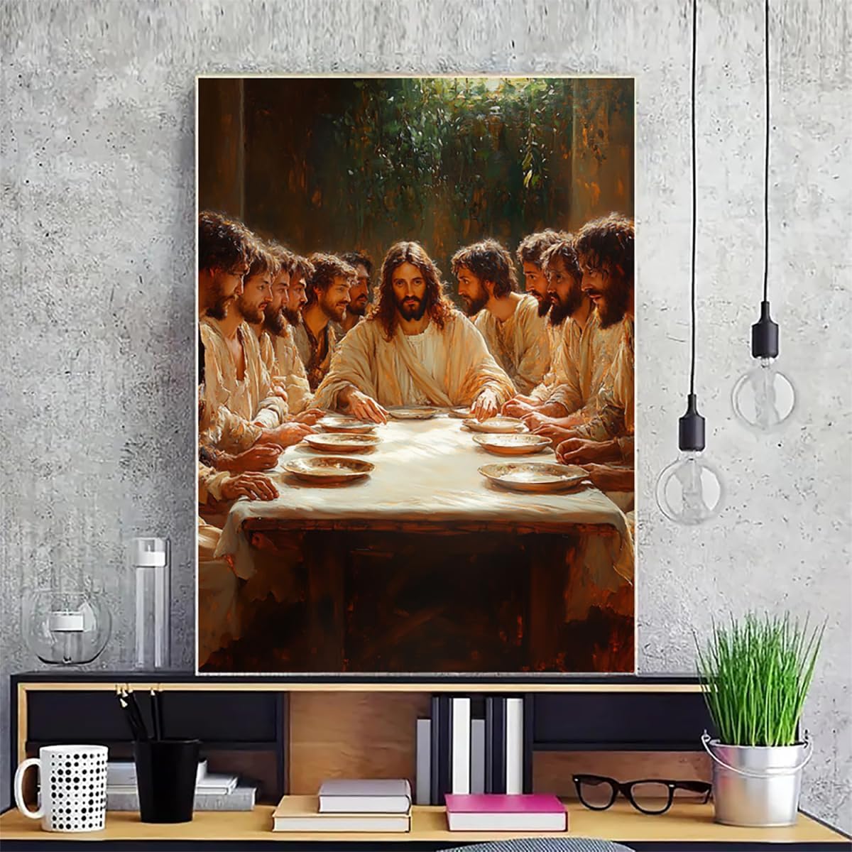 The Last Supper Dimond Painting Kit, Reunion Diamond Art Kits for Adults DIY 5D Full Square Dirll Crystal Gem Art Paintings Embroidery Crafts Picture, Home Wall Decor, Gifts for Women 36x48in f4-61