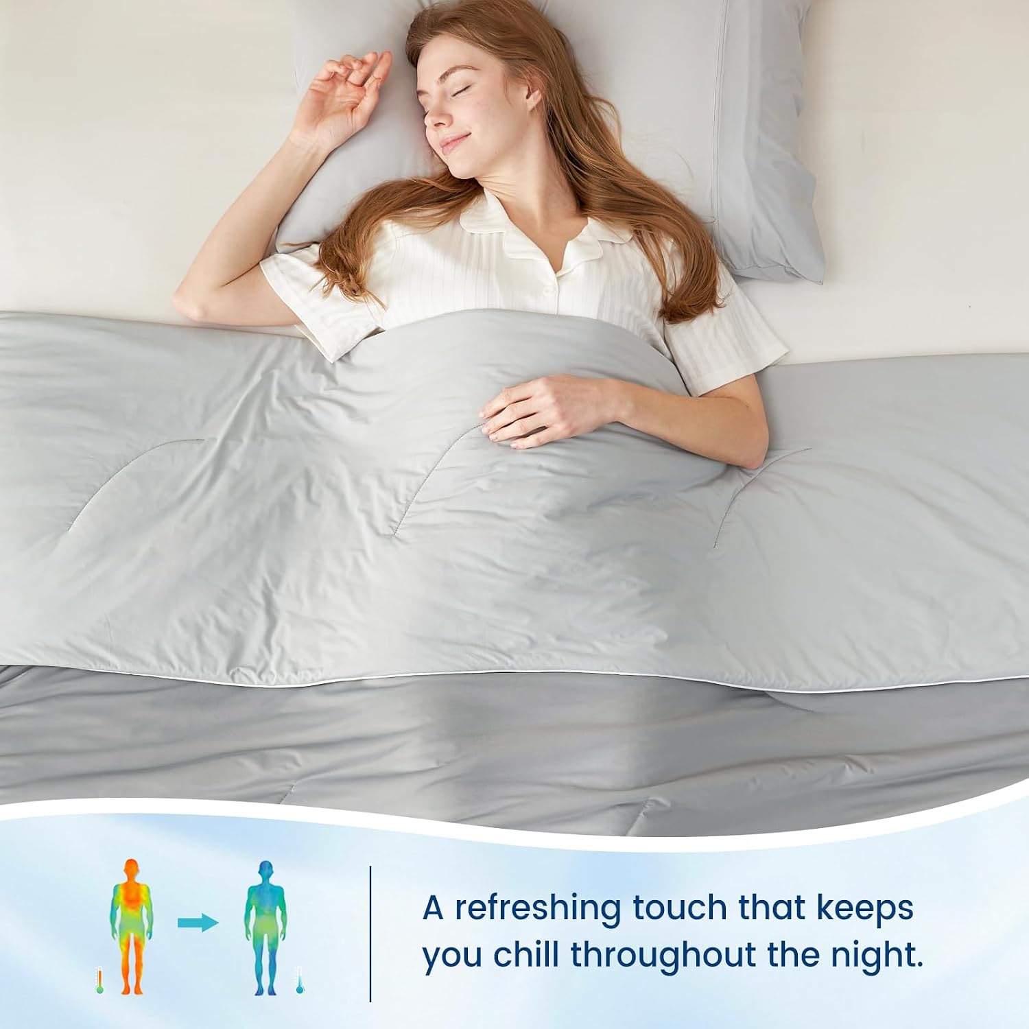 Cozy Bliss Cooling Comforter Cali King Size, Reversible Lightweight Cooling Blankets for Hot Sleepers and Night Sweats, Q-Max>0.45 Soft Breathable Silky Smooth Summer Comforter, Cool Grey, 106'x96'