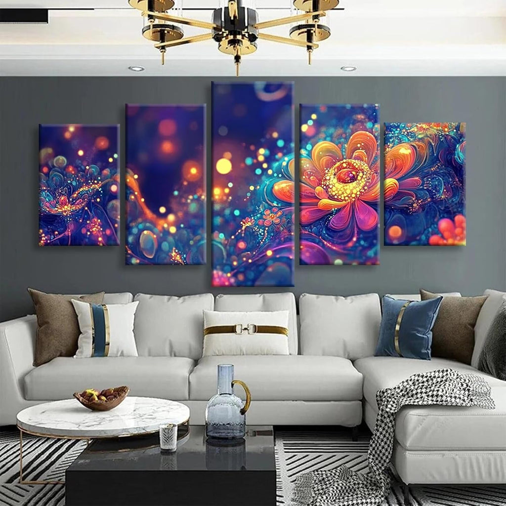 Abstract Diamond Art 5 Piece Diamond Painting Dream 5D DIY Full Square Drill Dimond Art Paintings Rhinestones Crafts for Adults Gem Painting for Home Decor Large Artwork for Wall 36 x 70 Inch,Model198