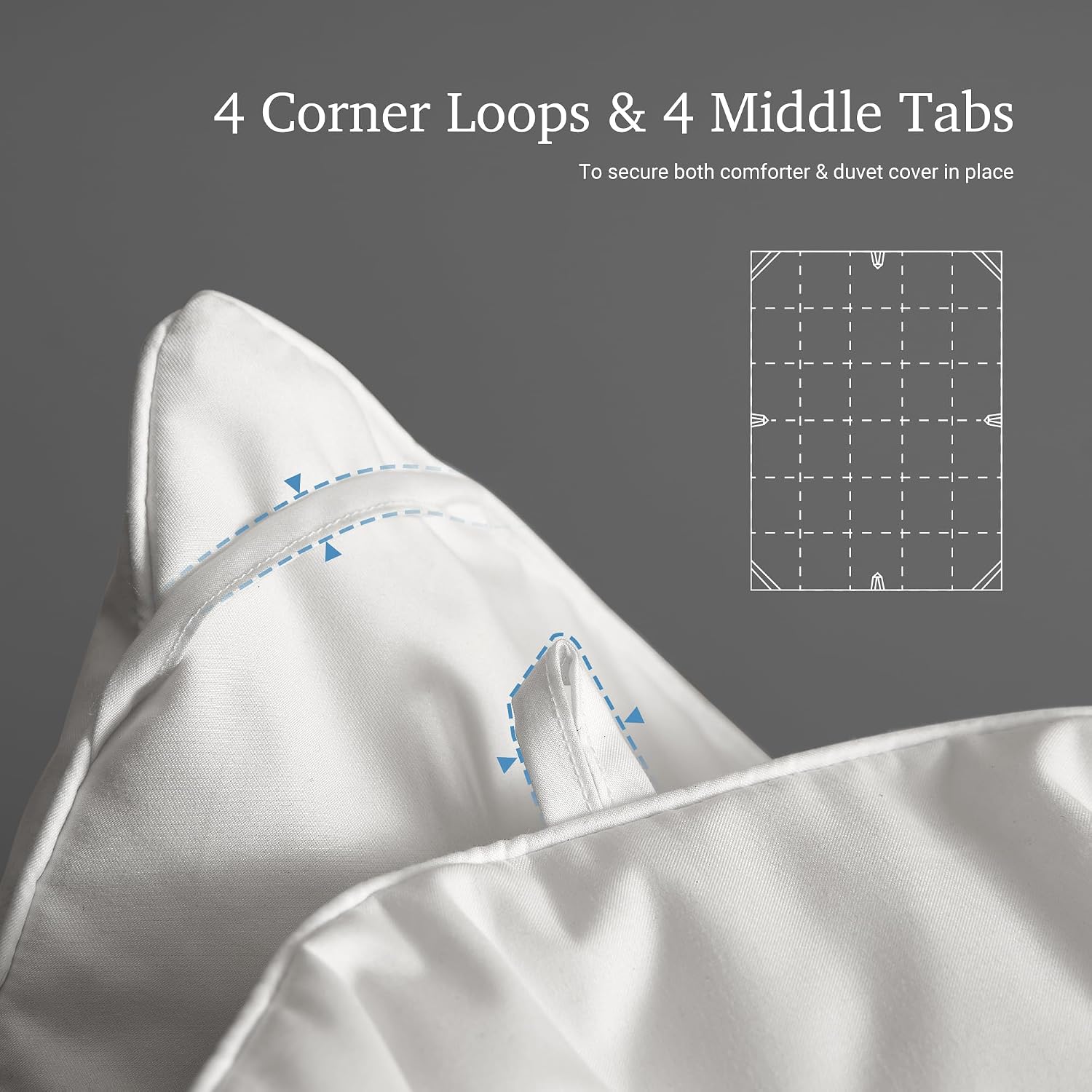 Hotel Grand White Goose Down Fiber Comforter King Size - All Season Hotel Collection Duvet Insert King Medium Warmth Comforter with 1cm Breathable Panel, 106' x 90'