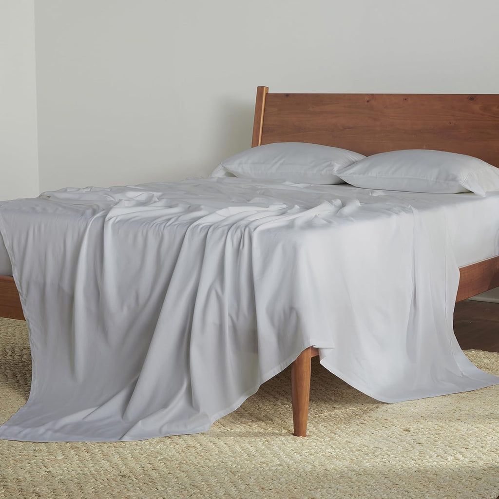 Bedgear Hyper-Cotton Bed Sheet Set – Breathable, Cooling, Quick-Drying, Soft Bedding – Fitted Sheet, Flat Sheet, 2 Pillowcases – 60% Rayon from Bamboo, 40% Cotton Blend Bed Sheets, Full, Light Grey