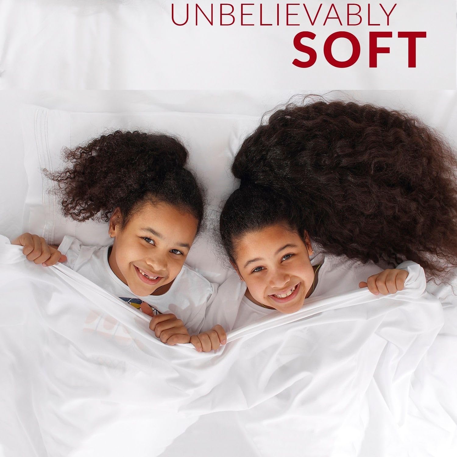 Egyptian Cotton Queen Size Sheet Set, 4Pc Bed Set, Soft & Breathable Percale Weave, Fits 10-12' Deep Pocket, Hotel-Quality 1000 Series Bed Sheets (Solid, Light Pink)