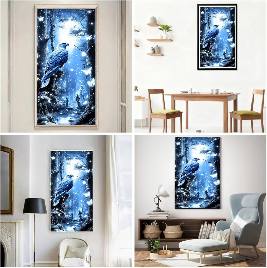 Diamond Art Kits for Adults Eagle Diamond Painting Kits, 5D DIY Round Dream Full Drill Dimond Art Paintings Crystal Rhinestones Crafts for Adults for Home Wall Decor, Large Size 36 x 72 Inch, Model777