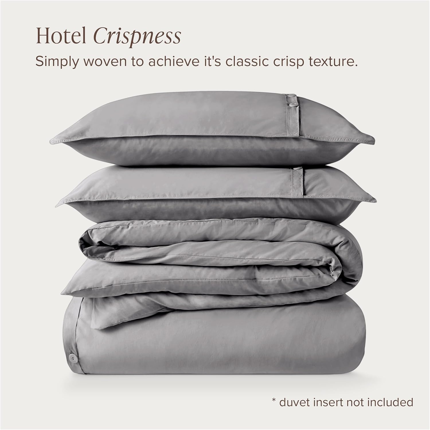 Bare Home 100% Organic Cotton California King Duvet Cover Set - Crisp Percale Weave - Lightweight & Breathable - Cooling Duvet Cover Set (California King, Light Grey)