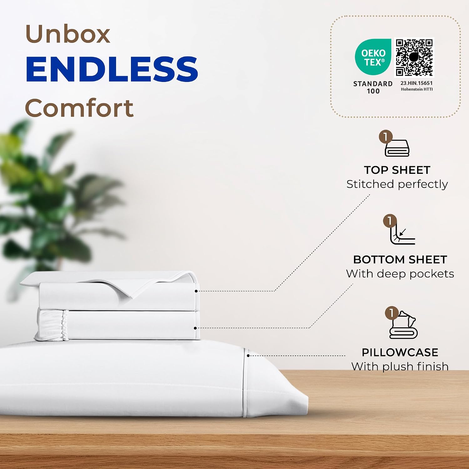 THREAD SPREAD 100% Egyptian Cotton Sheet Set Pack of 2 Twin XL Size - 600 Series Bliss Collection Luxury Sheet Twin Size (White), Soft, Cooling Hotel Luxury Bed Sheets, Fits Mattress Upto 18'