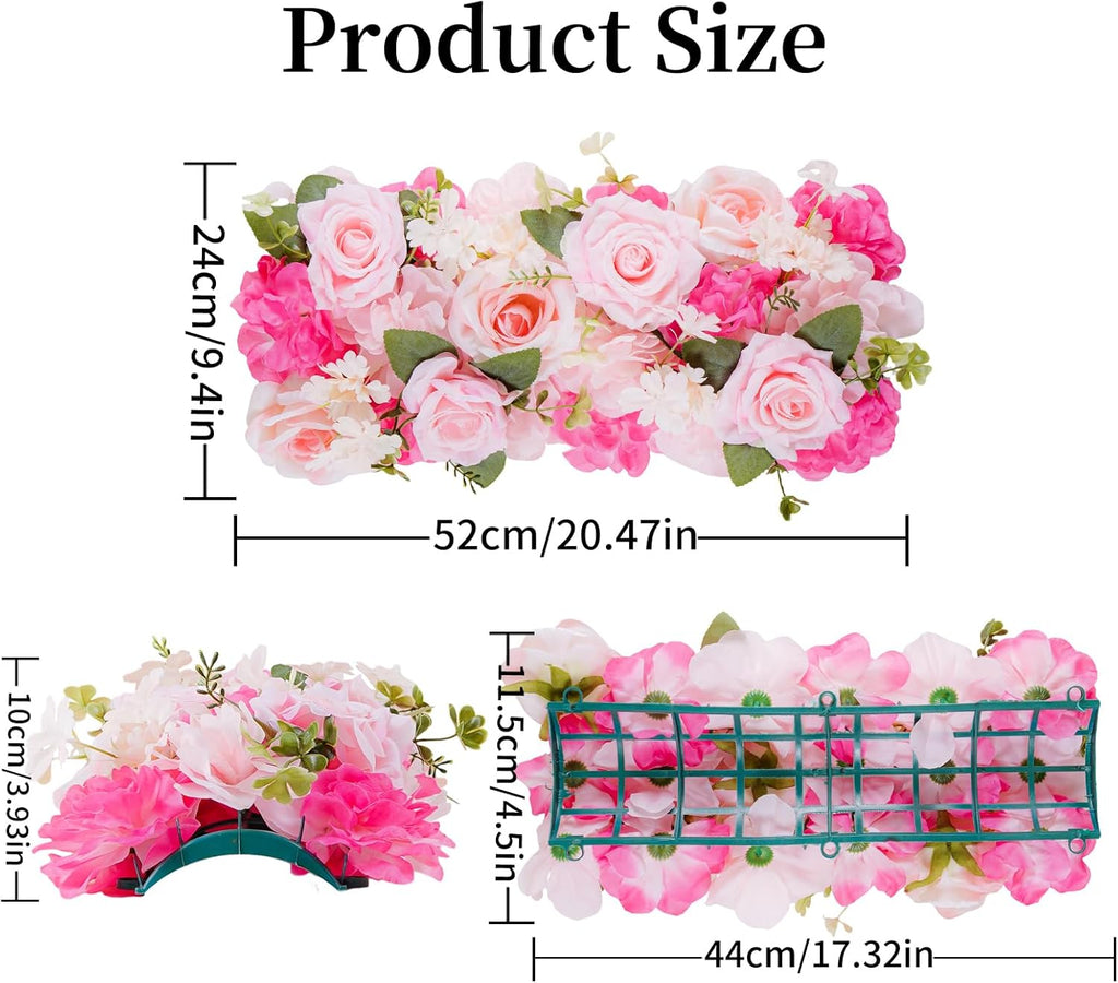 Pack of 10 Wedding Arch Decorations, 20.47 inch Artificial Flower Table Centerpieces Floral Arrangement for Wall Backdrop Party Bridal Shower Event Decor - Pink