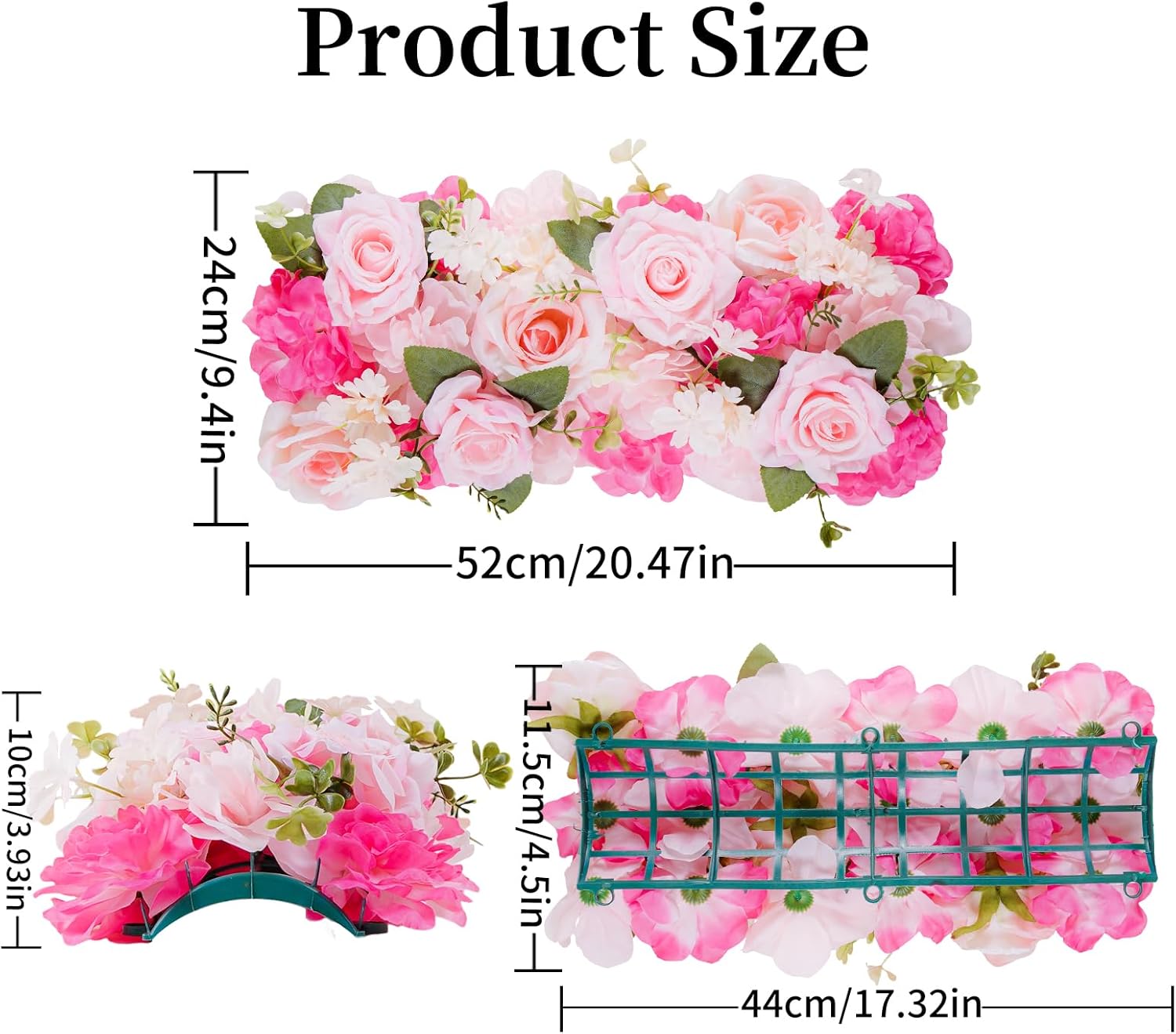 Pack of 10 Wedding Arch Decorations, 20.47 inch Artificial Flower Table Centerpieces Floral Arrangement for Wall Backdrop Party Bridal Shower Event Decor - Pink