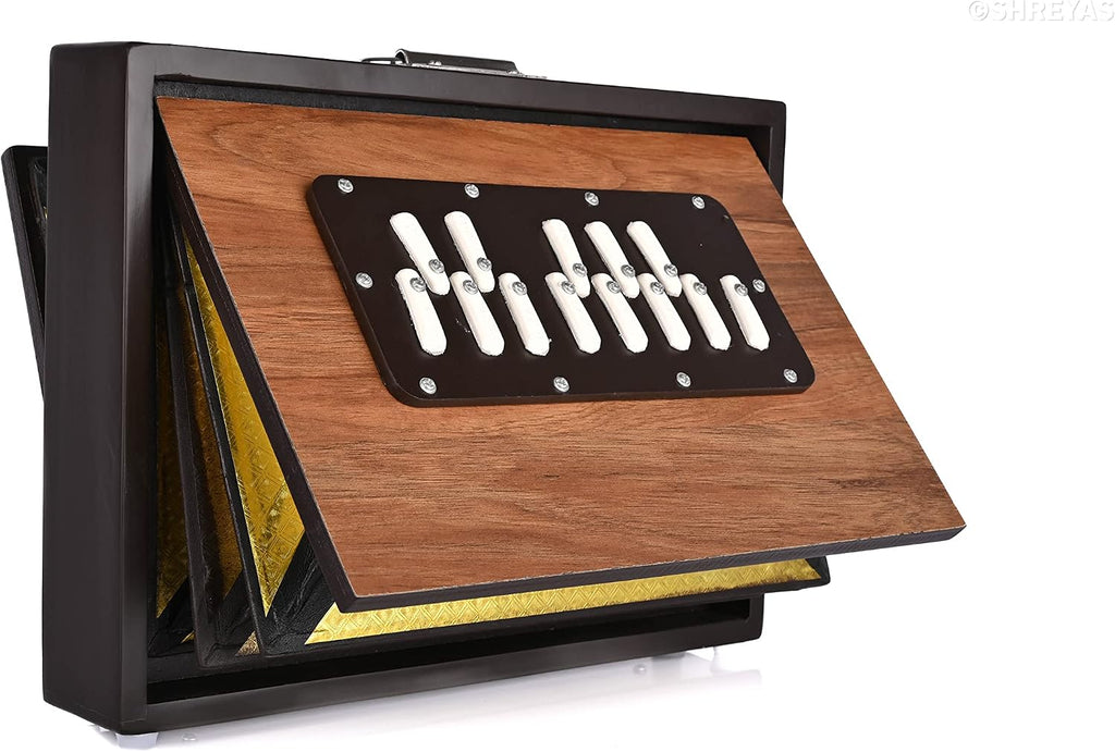 Shreyas Shruti Box Shruti Box Large 13X12X3 Inches, Sur Peti Surpeti With Bag, Natural Color, Musical Instrument Indian