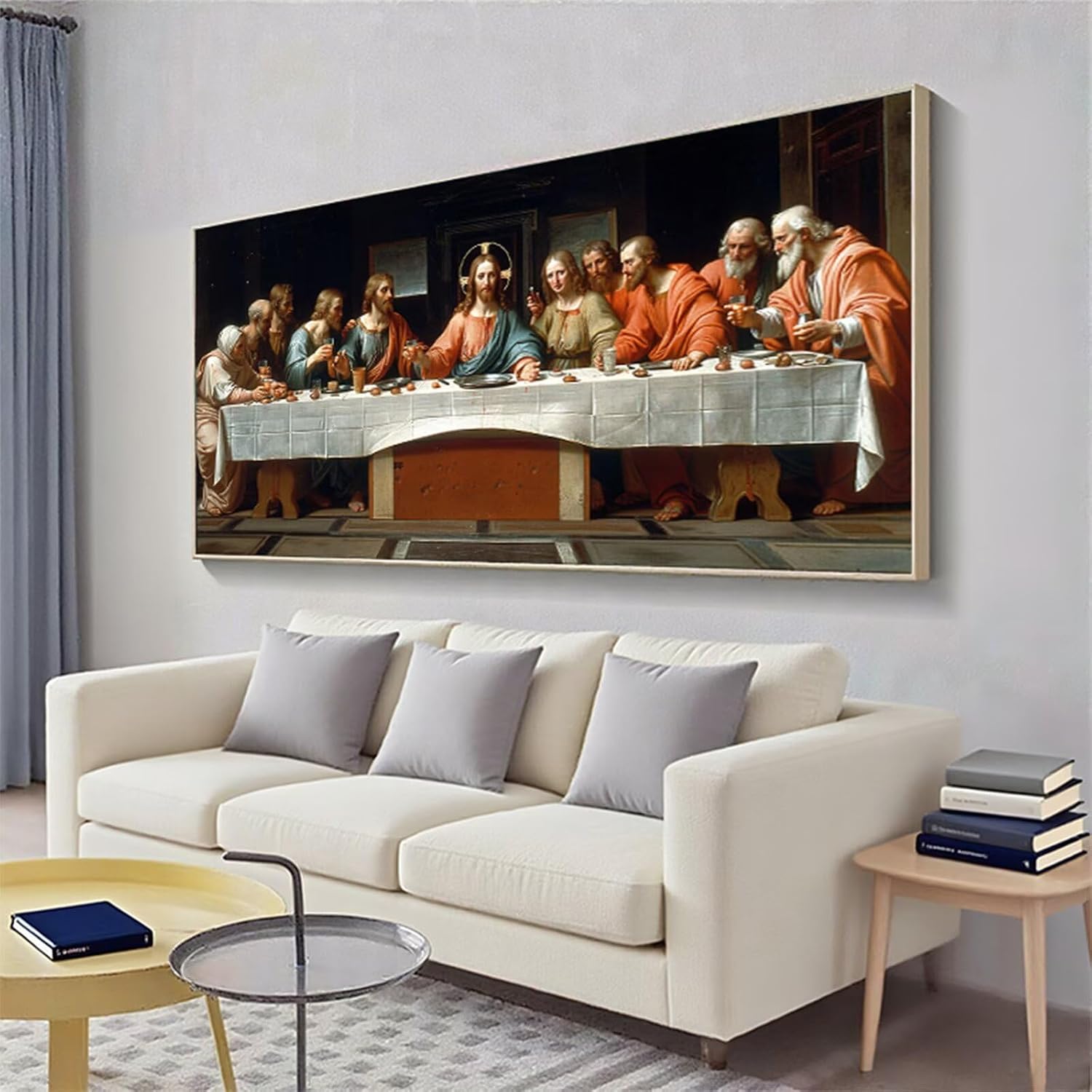 Diamond Painting Man Diamond Art Kits for Adults, Dimond Art Paintings The Last Supper Paint by Numbers Kit for Beginner, DIY Full Drill Gem Arts and Crafts Painting, Home Wall Decor 40x88 Inch R2-521