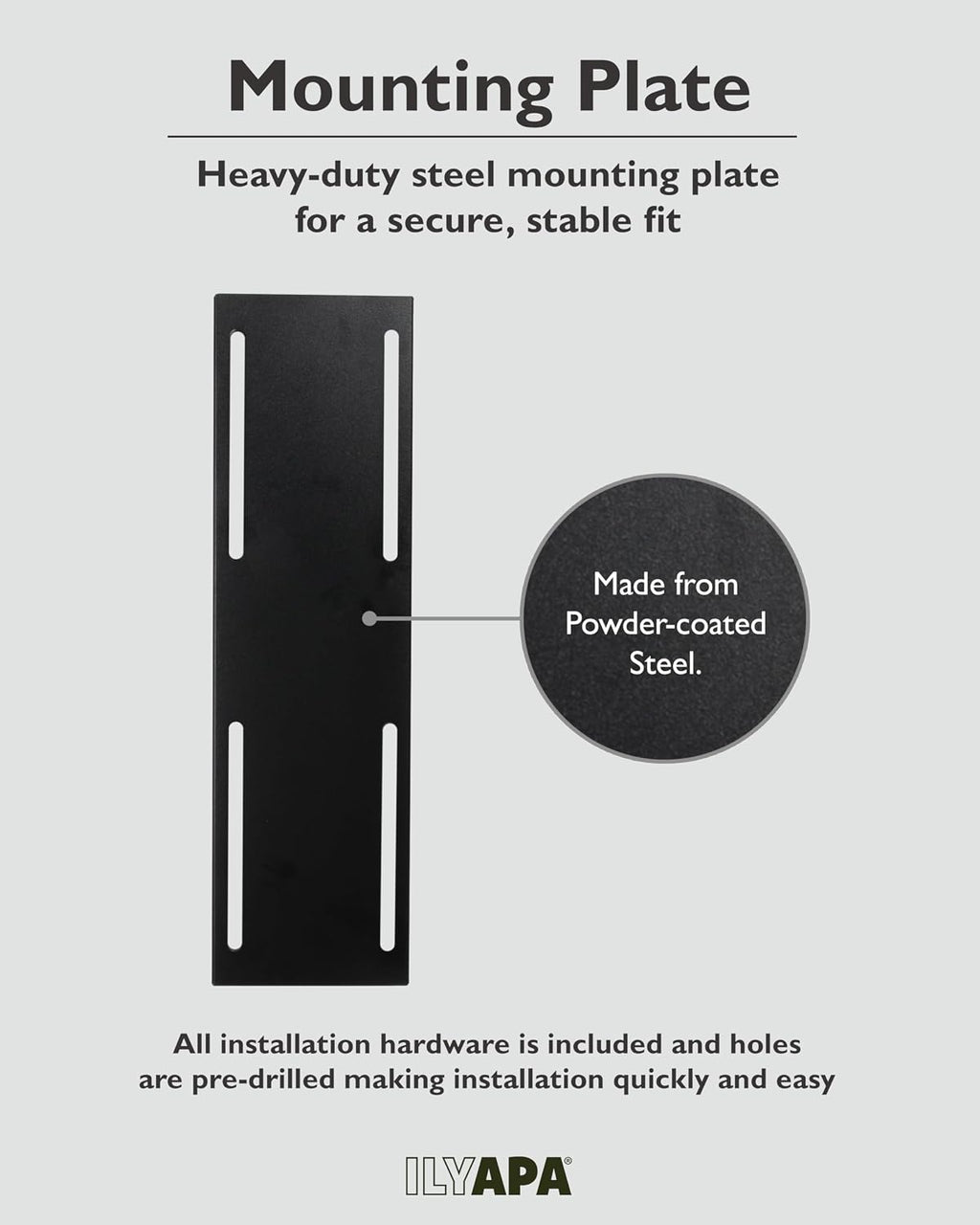 Ilyapa Modern Mailbox Post for Outside, 41x18x5 inch Black Metal Mail Box Posts for Decorative Residential Mailboxes, Includes Adjustable Universal Mounting Plate