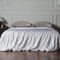 EP Mode Mulberry Silk Filled Quilt with 100% Viscose from Bamboo Fabric, Natural Lightweighted Cooling Comforter (White, Twin 68' X 88')