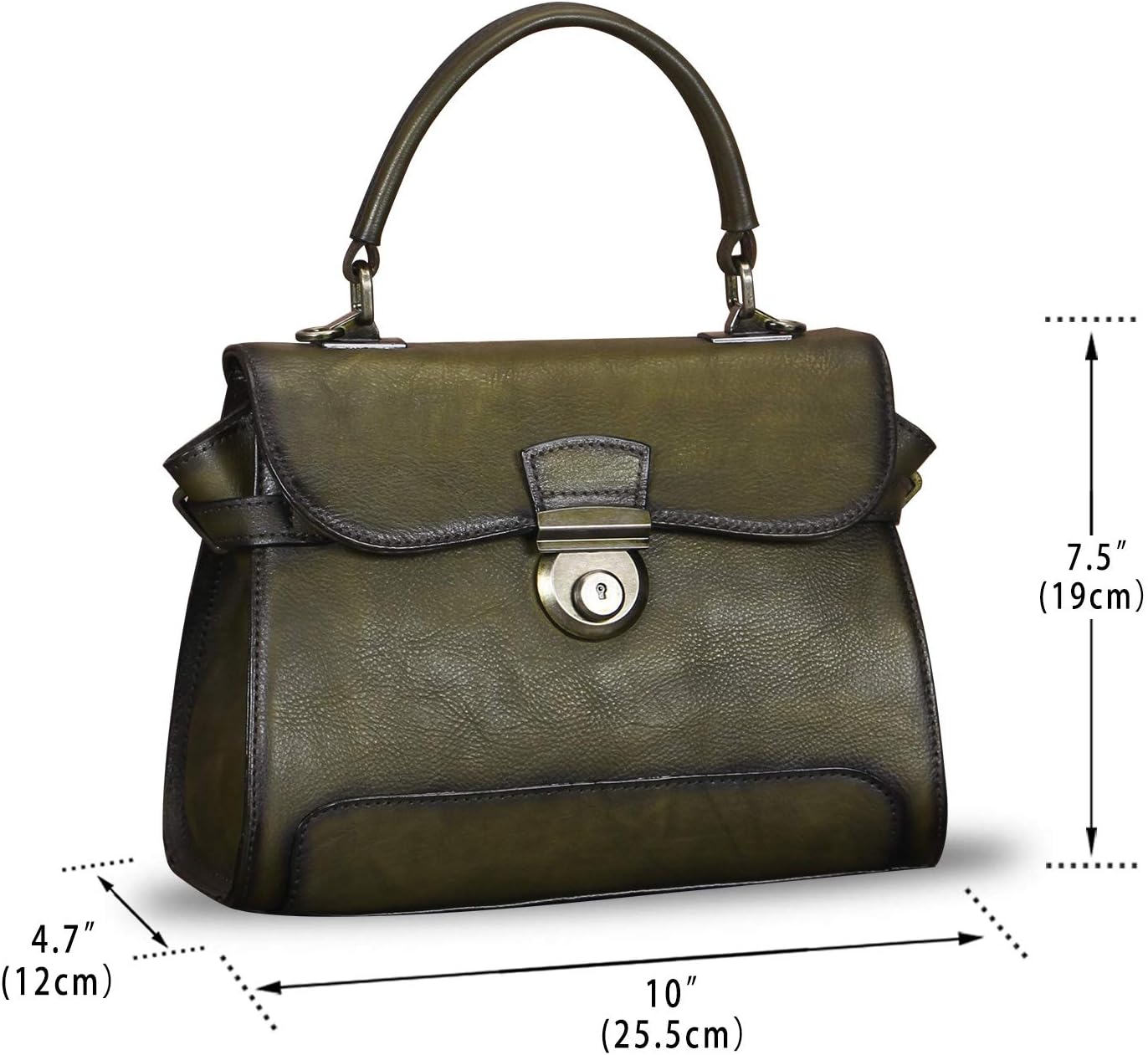 Genuine Leather Purses and Handbags for Women Vintage Real Leather Shoulder Bag Crossbody Purses Satchel Bag with Strap