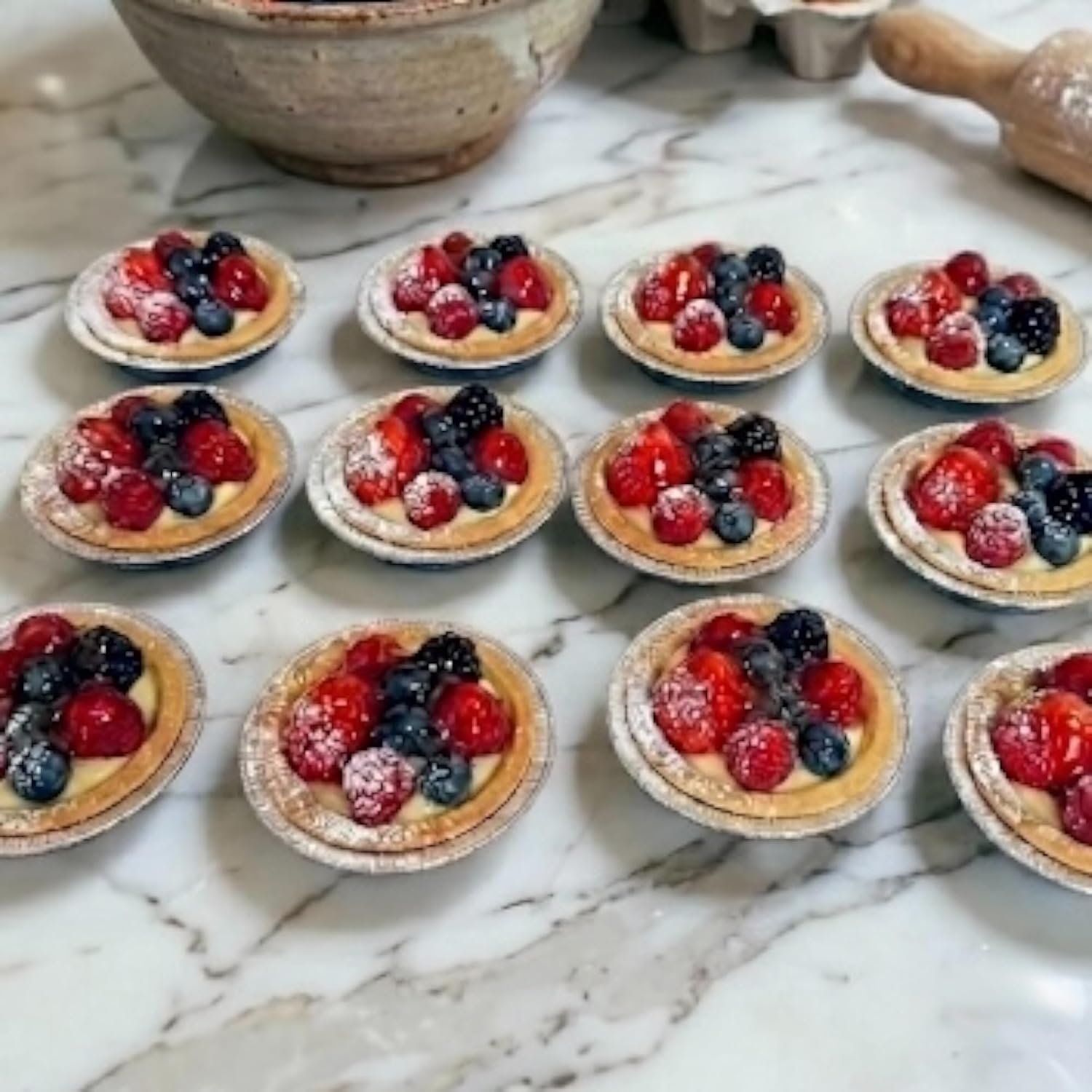 1000 Pack Mini Pie Pans - 3 Inch Disposable Aluminum Foil Tart Tins - Small Individual Portion Baking Pans for Tarts, Quiche, and Cheesecakes - Made in USA