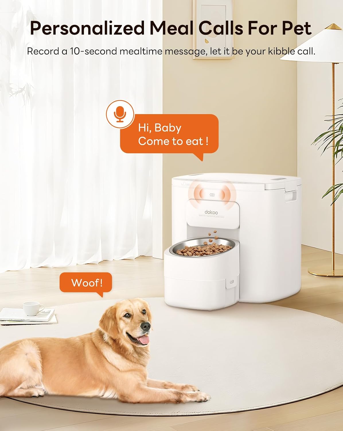 Automatic Dog Feeder for Large Breed, 15L/ 63Cups Vacuum-Sealed Airtight 100% Fresh Timed Home Auto Pet Feeder, Anti-Clog Pet Food Dispenser, 2-22mm Kibble, Voice Record, Dual Power, Stainless Steel