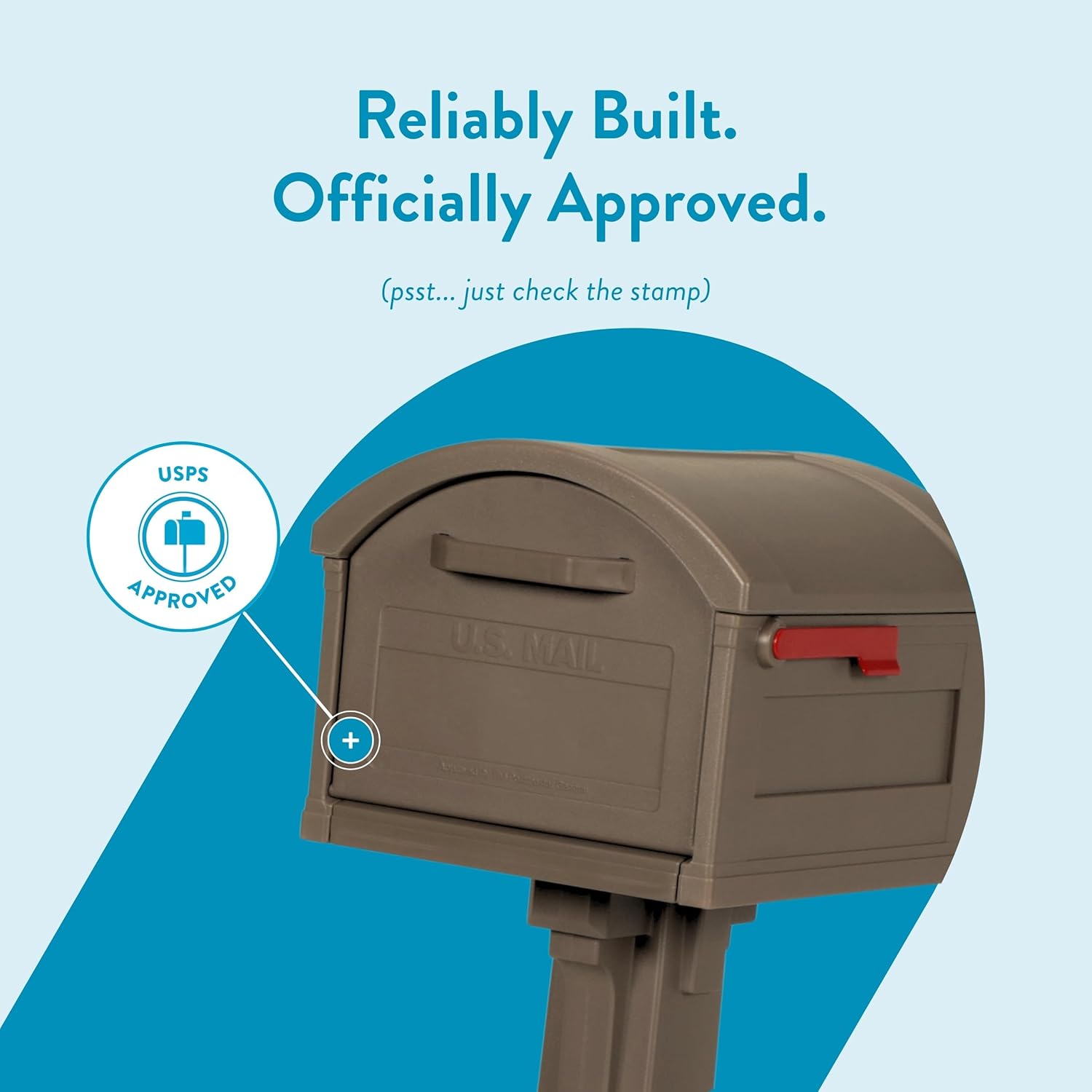 Architectural Mailboxes Grand Haven Plastic Mailbox and Post Kit, GHC40MAM, Mocha, Extra Large Capacity