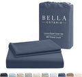 Bella Coterie Luxury Bamboo Viscose California King Size Duvet Cover Set | 100% Organically Grown | Corner Ties | Ultra Soft | Cooling | Two Pillow Shams | 106 x 94 | No Insert [Slate Blue]